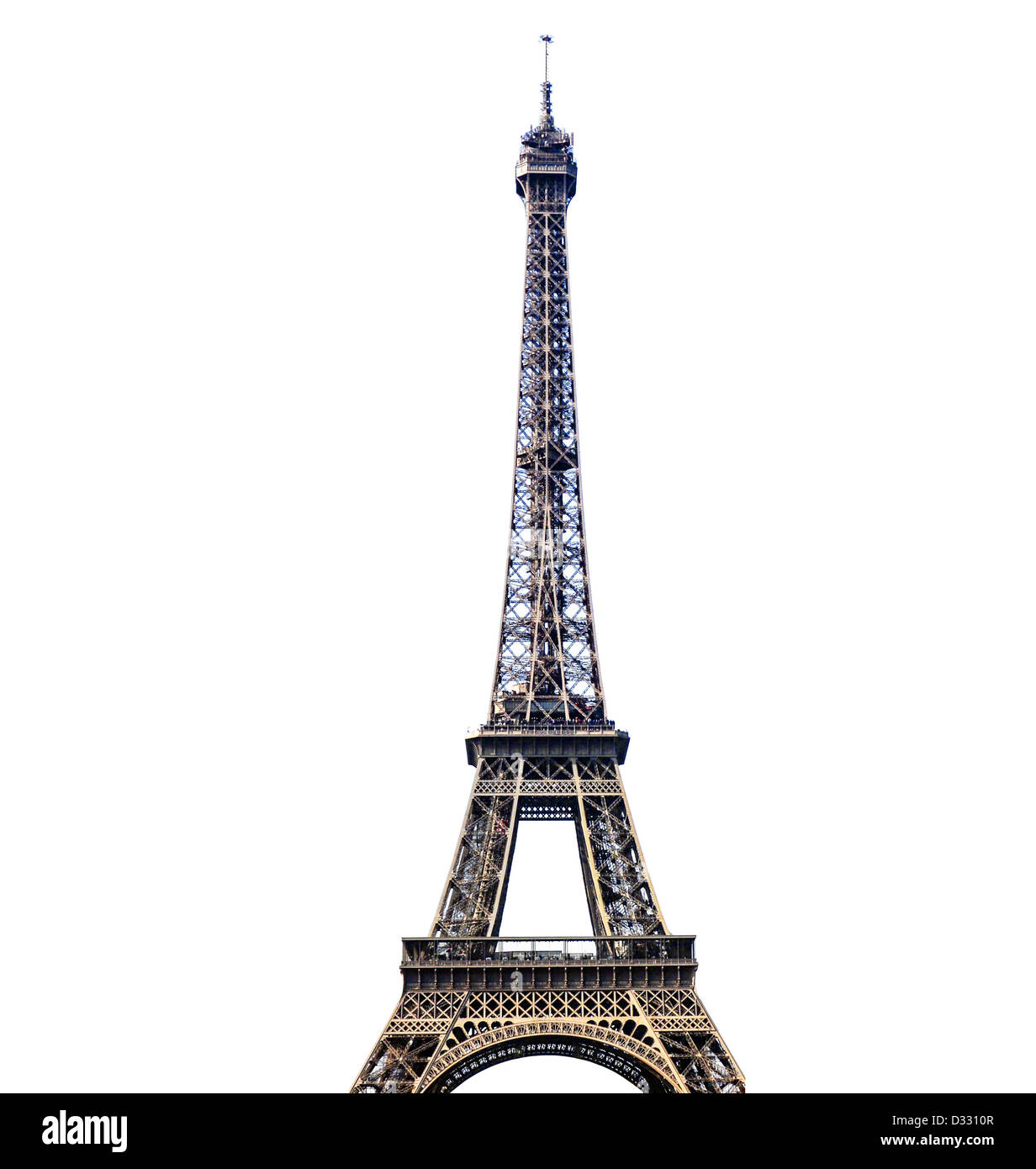 Eiffel tower isolated on white background Stock Photo