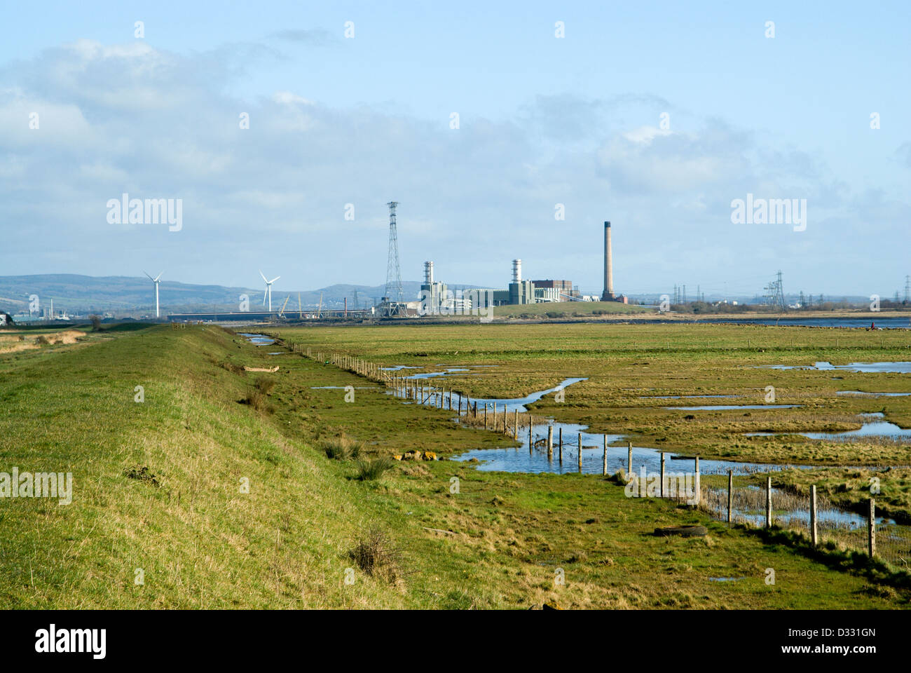 newport power station and gwent levels south wales uk Stock Photo