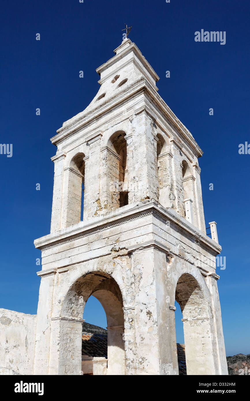 A traditional bell tower in Chora at Kythera island, Greece Stock Photo