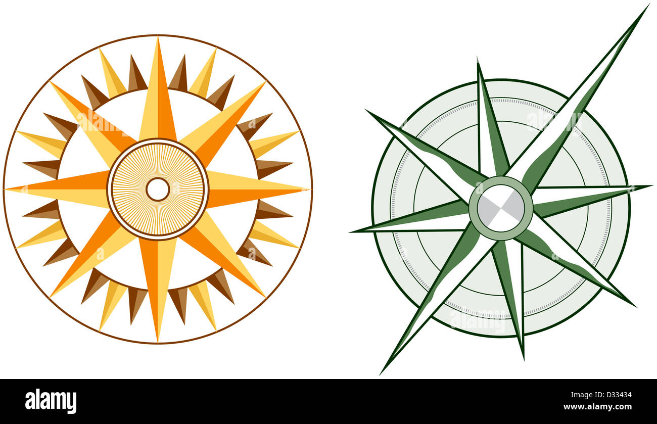 Illustration compass points cardinal direction hi-res stock photography ...