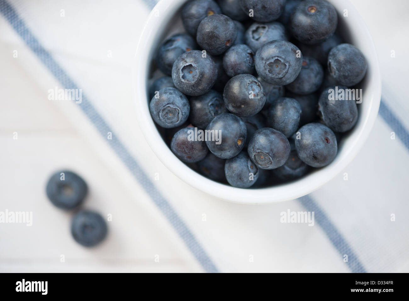 Blueberries in a pot Stock Photo