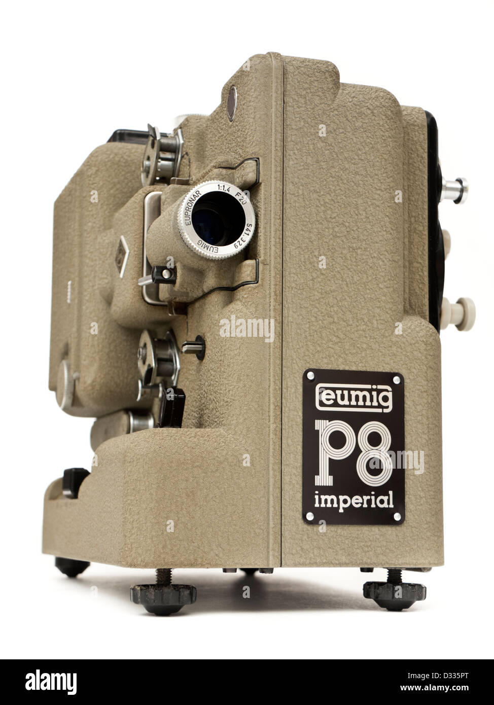 1958 Eumig P8 Imperial 8mm film / movie projector with Eupronar 20mm f/1.4  lens and built-in tape synchroniser Stock Photo - Alamy