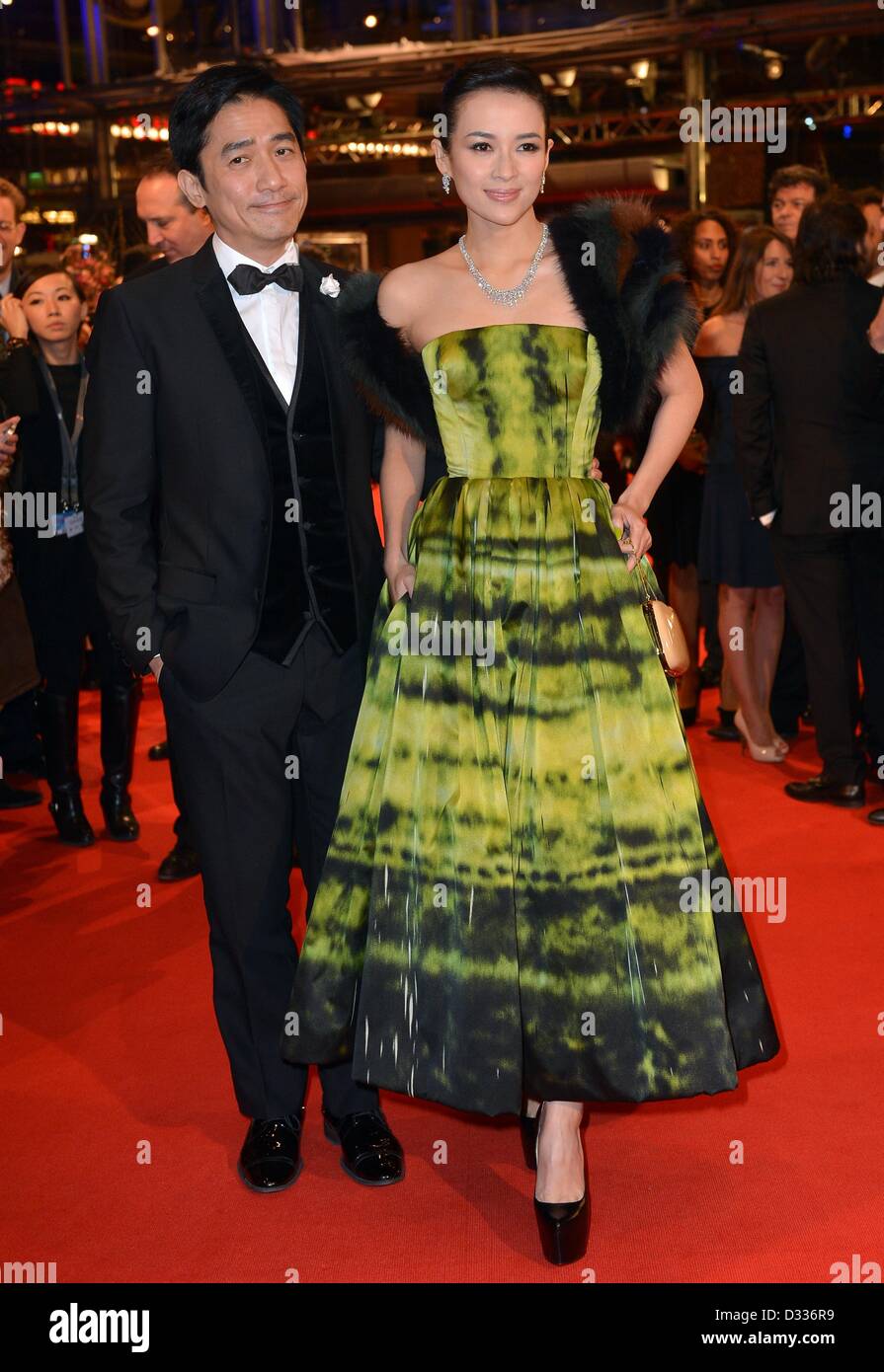 Chinese actors Zhang Ziyi (R) and Tony Leung Chiu Wai arrive for the premiere of the movie 'The Grandmaster' ('Yi dai zong shi') during the 63rd annual Berlin International Film Festival, in Berlin, Germany, 07 February 2013. The movie has been selected as the opening film for the Berlinale and is running in the offical section out of competition. Photo: Britta Pedersen/dpa Stock Photo