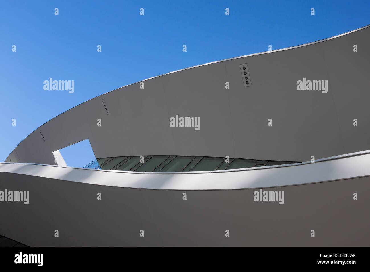 architectural detail of modern building against blue sky Stock Photo ...
