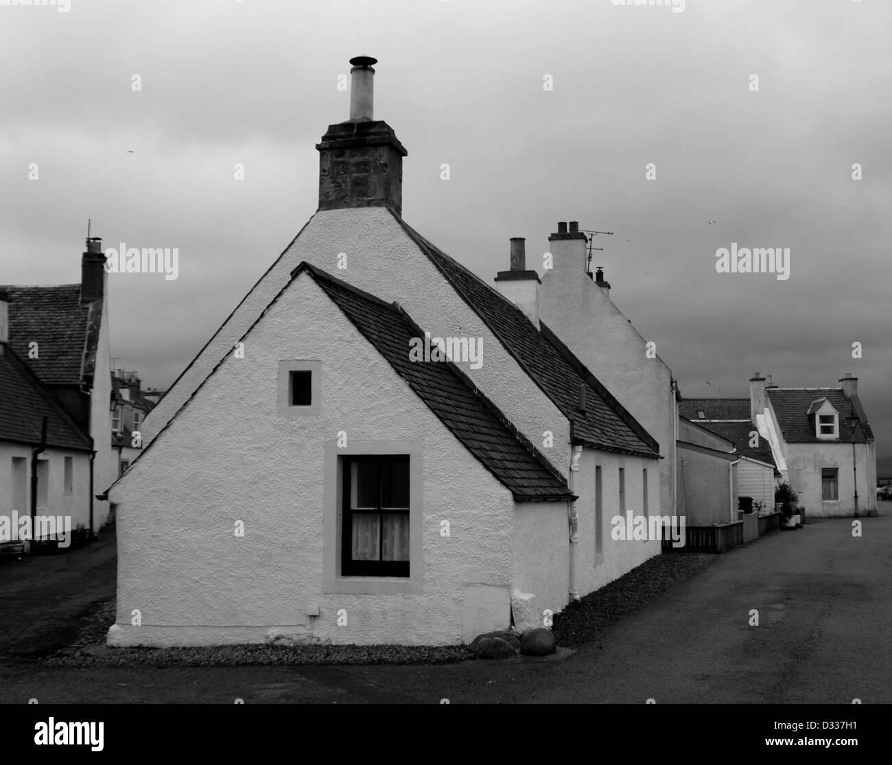 Scottish Vernacular architecture in the historic Scottish Highland Town of Cromarty. Stock Photo