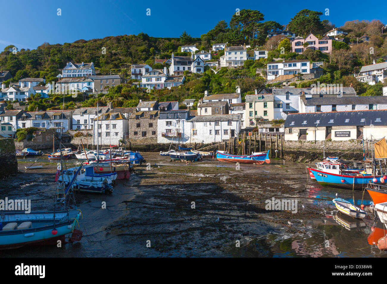 The coastal village of Polperro in Cornwall. Stock Photo