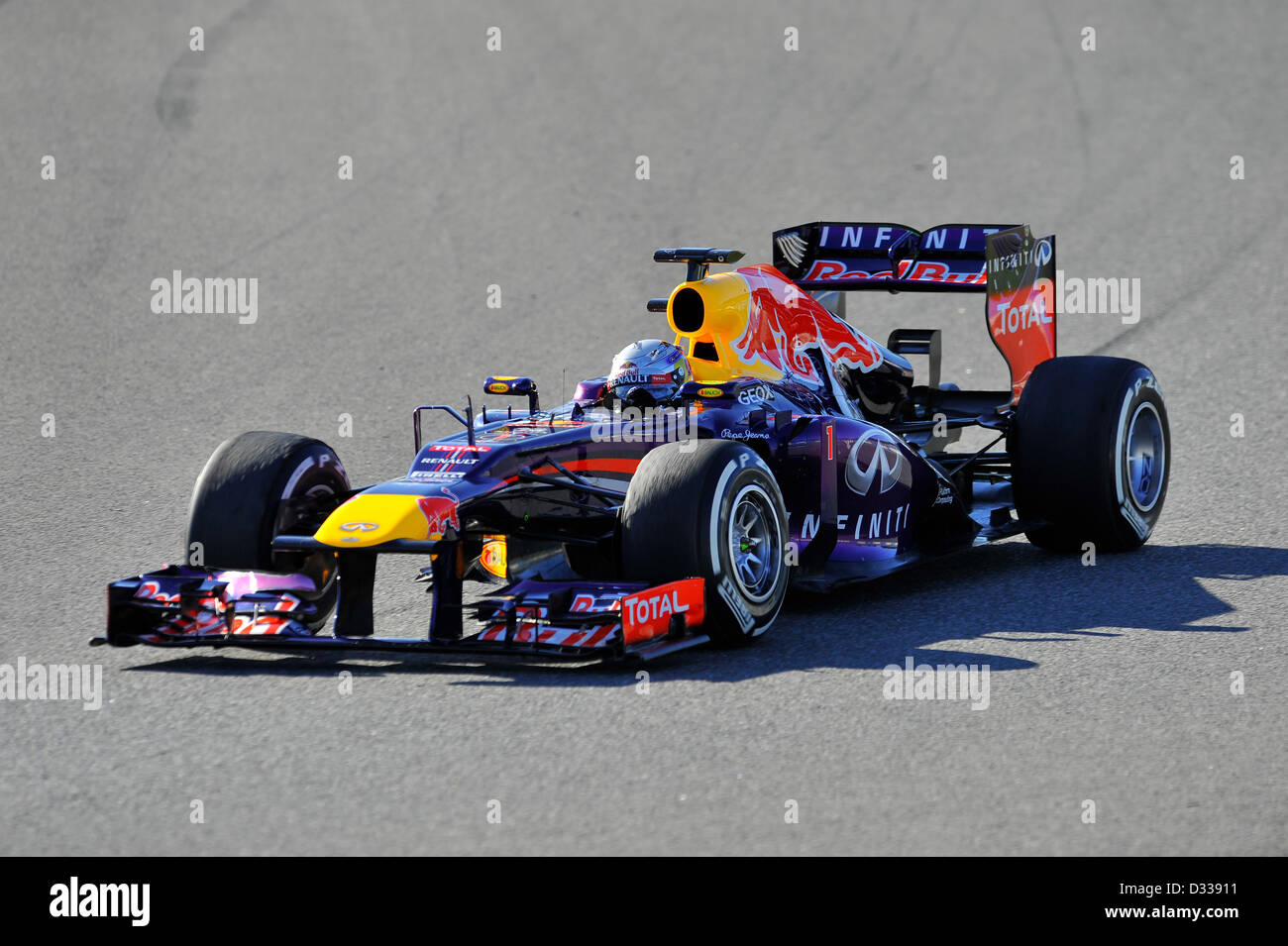 07.02.2013 Motorsport,  Formula 1 Testing on Circuito de Velocidad racetrack in Jerez de la Frontera, Spain ----  Sebastian Vettel (GER),Red Bull Racing RB9 Stock Photo