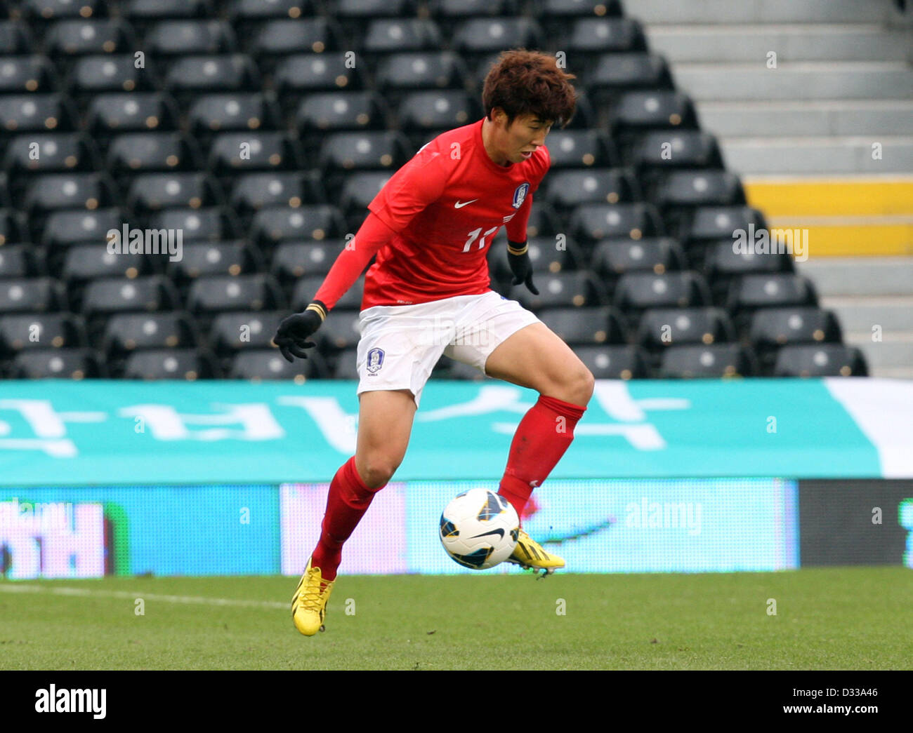 06.02.2013. London, England. South Korea's Koo Ja-Cheol  in action during International Friendly game between Croatia and South Korea from Craven Cottage Stock Photo