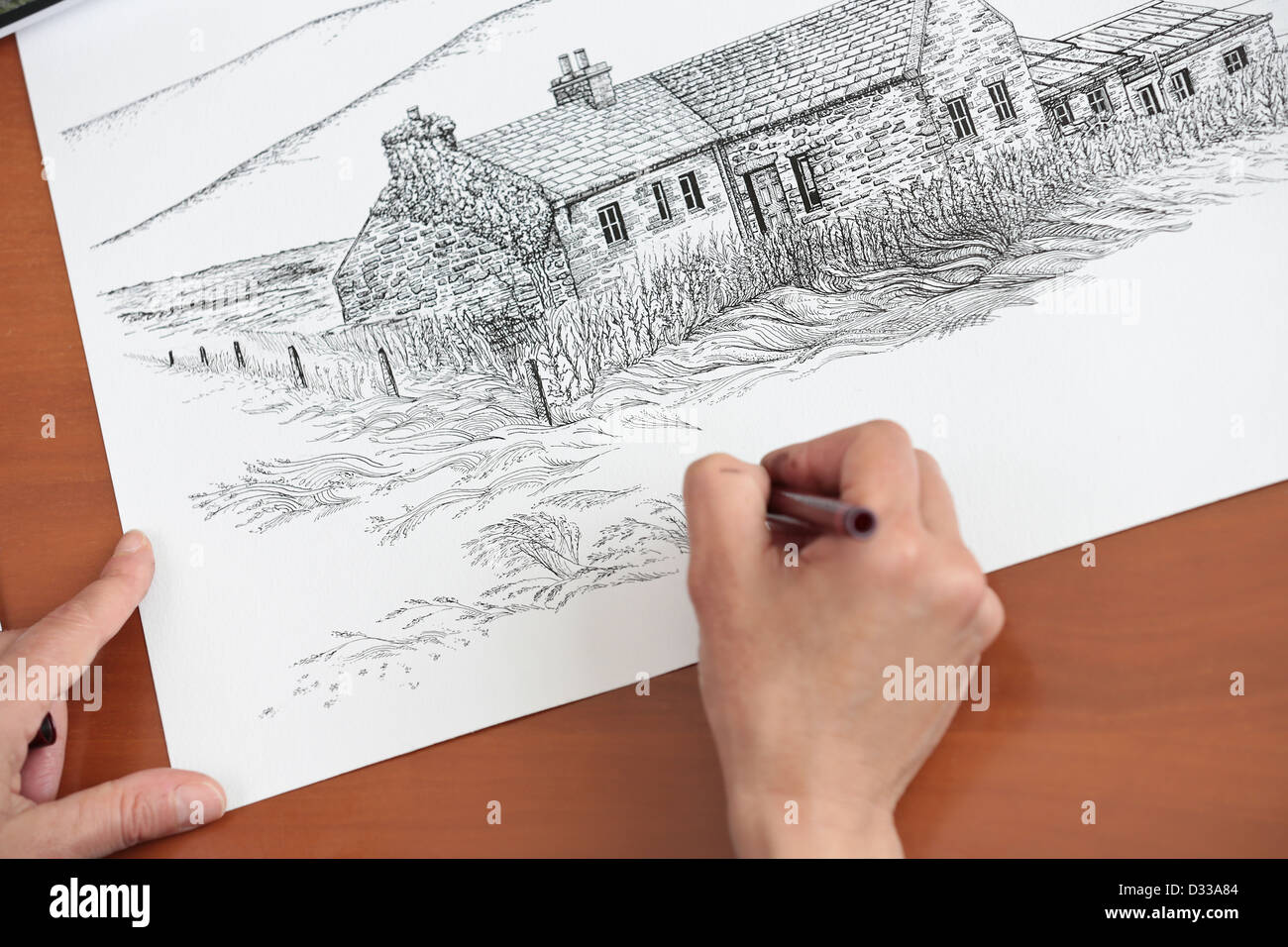 Drawings In Pen And Ink High Resolution Stock Photography And Images Alamy