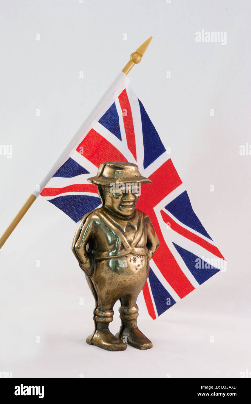 John Bull Brass Bank with British flag Stock Photo Alamy