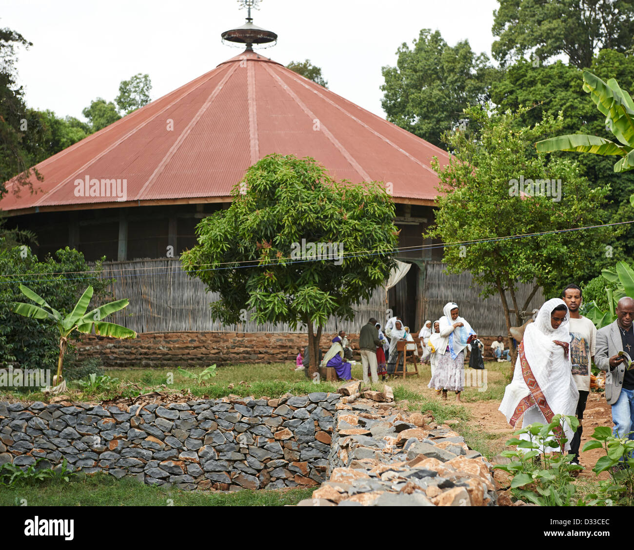 The Ura Kidane Mihret, an Ethiopian Orthodox Church located on the Zege ...