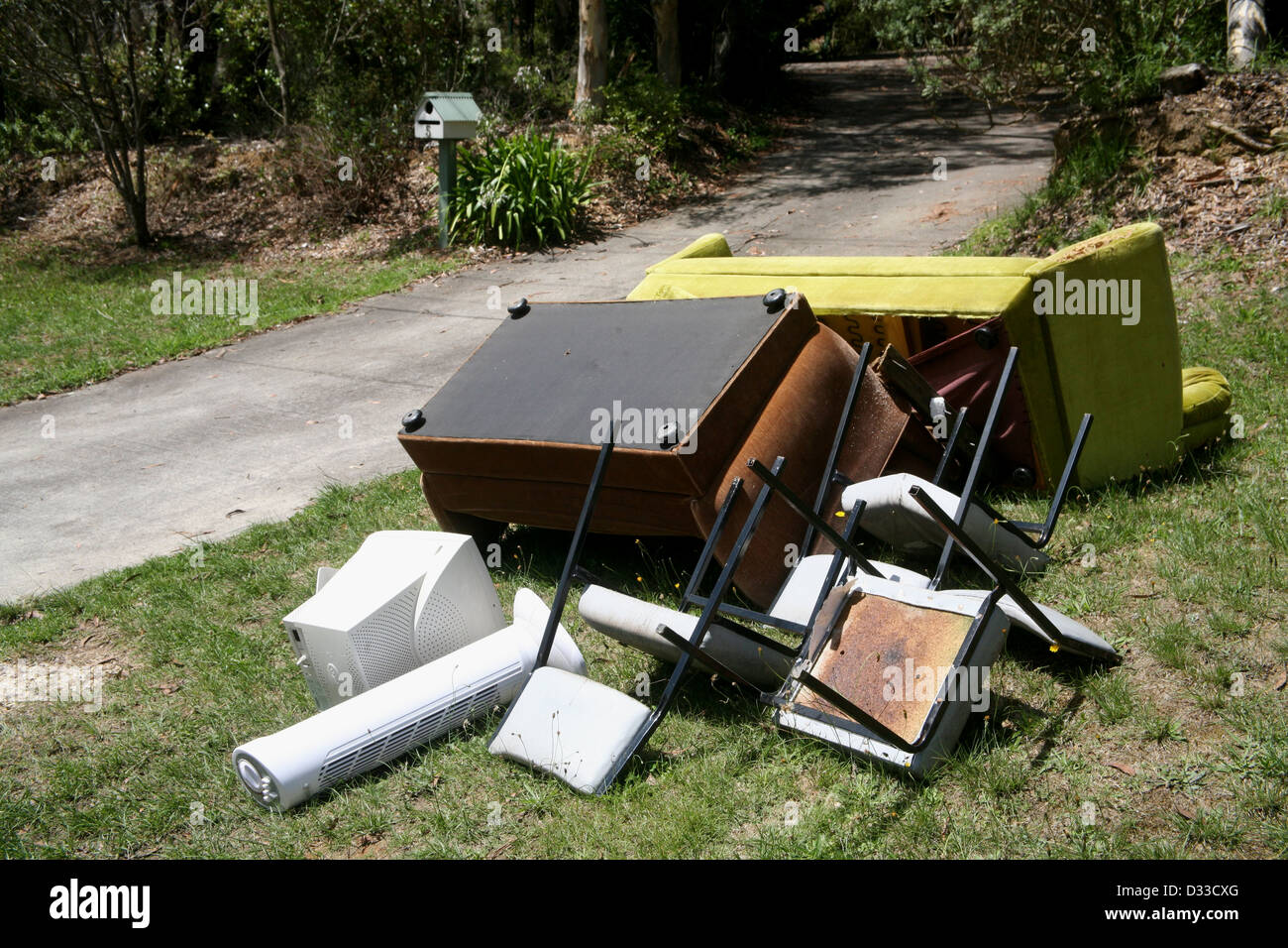 Household rubbish for council collection NSW,2780, Australia Stock Photo