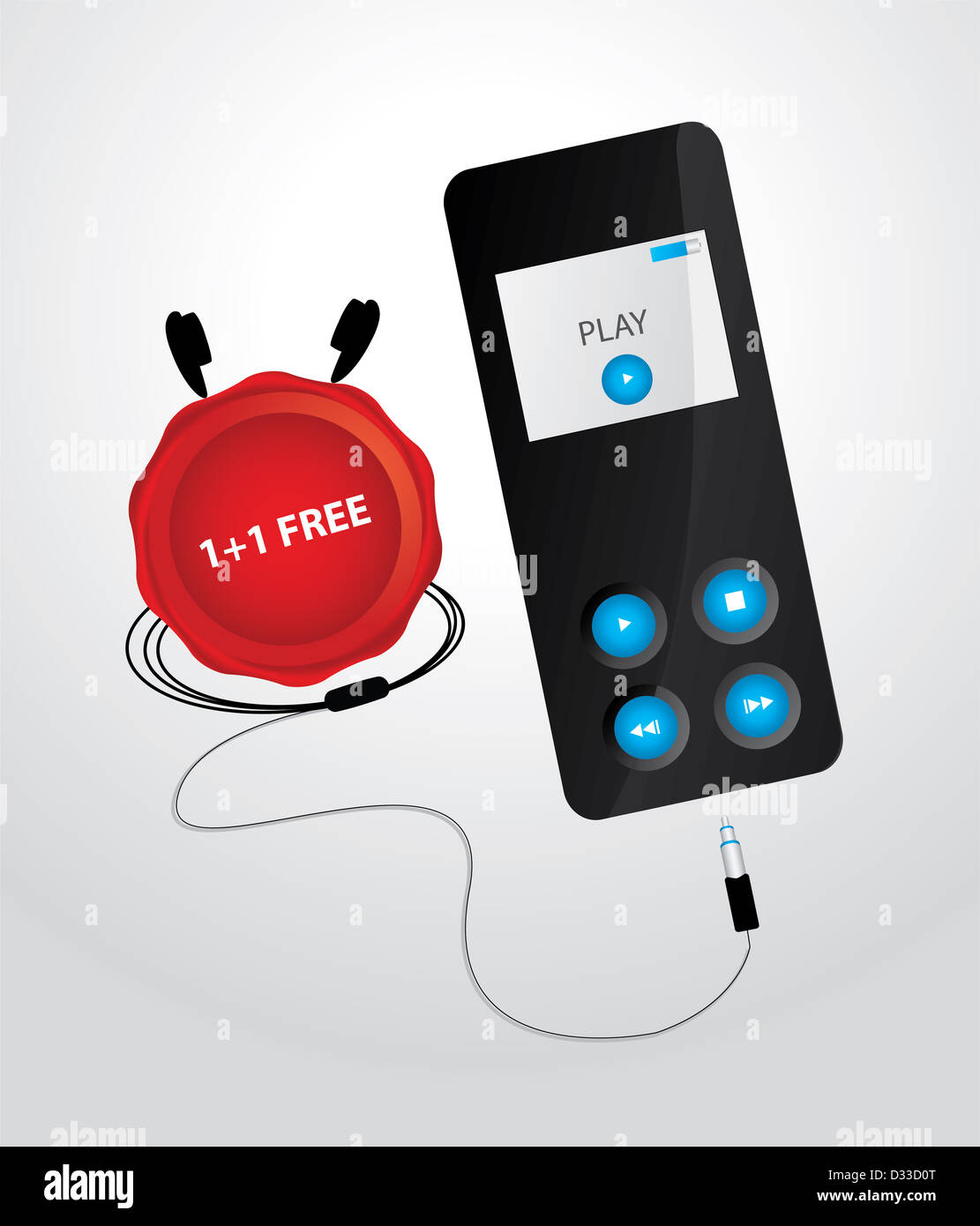 stylish modern MP3 player with earphones Stock Photo Alamy