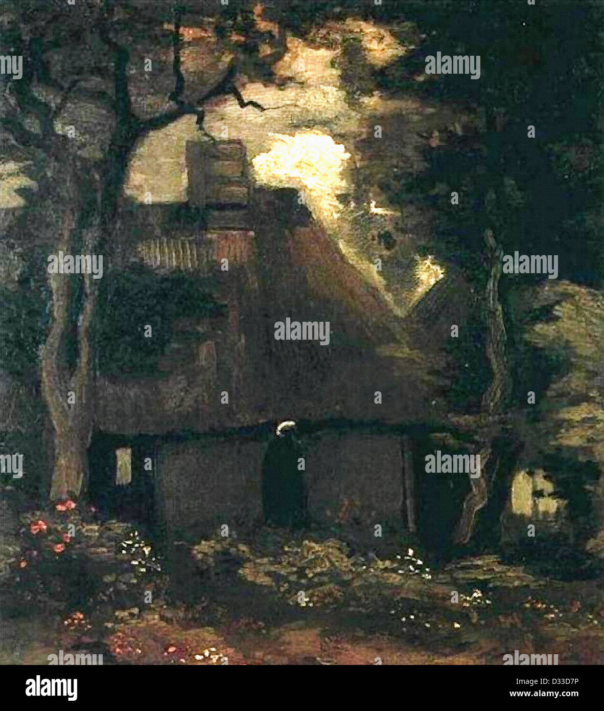 Vincent van Gogh: Cottage with Trees. 1885. Oil on canvas. Wallraf-Richartz Museum, Cologne, Germany. Realism. Stock Photo