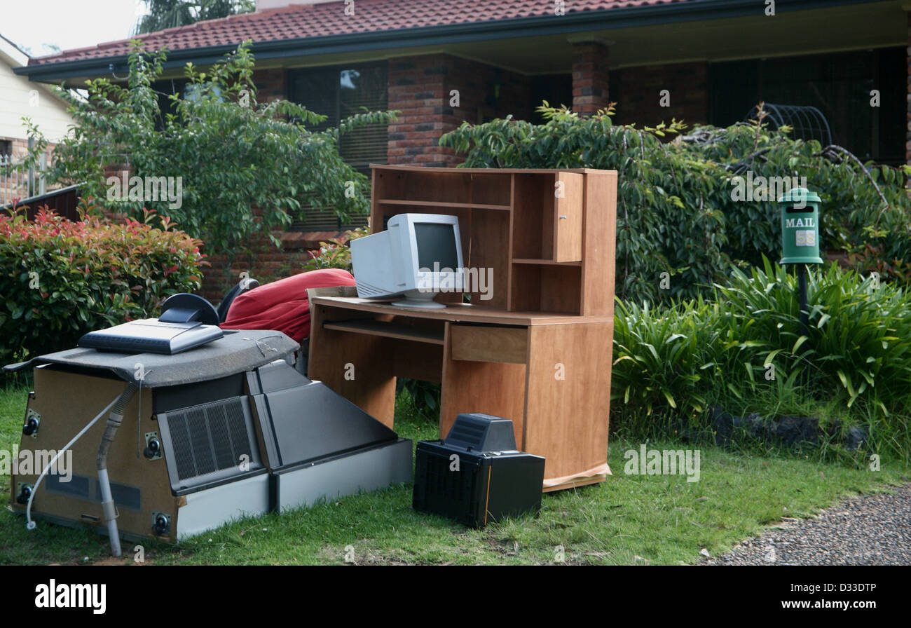 Household stuff thrown out for council collection, Australia Stock Photo