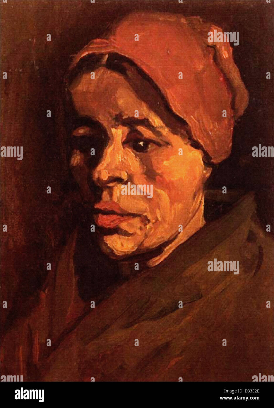 Vincent van Gogh: Head of a Peasant Woman with Brownish Cap. 1885. Oil on canvas. Rijksmuseum Kröller-Müller, Otterlo Stock Photo