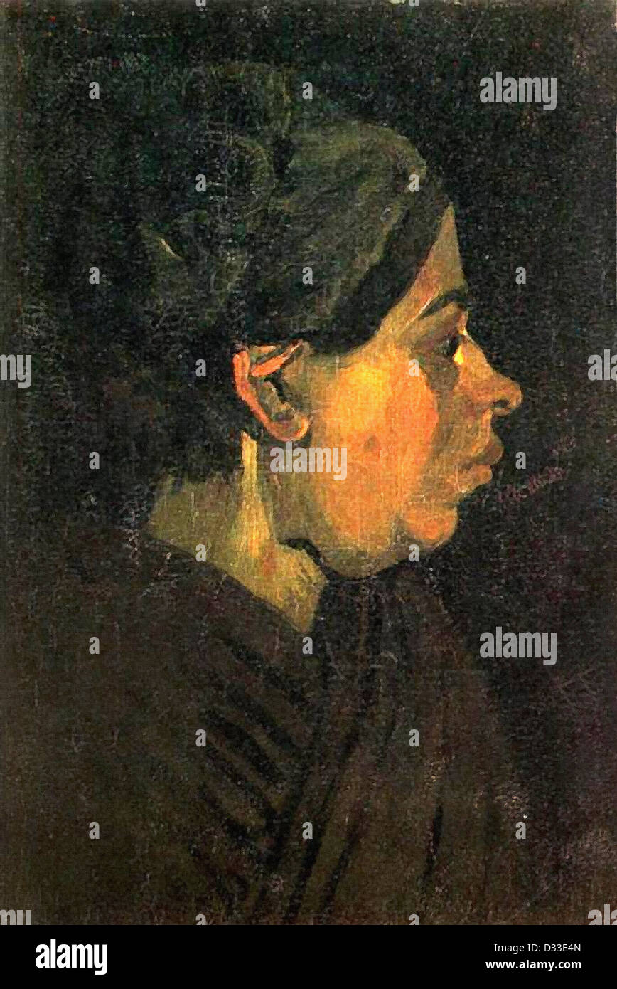 Vincent van Gogh: Head of a Peasant Woman with Dark Cap. 1885. Oil on canvas. Cincinnati Art Museum, Cincinnati, OH, USA. Stock Photo