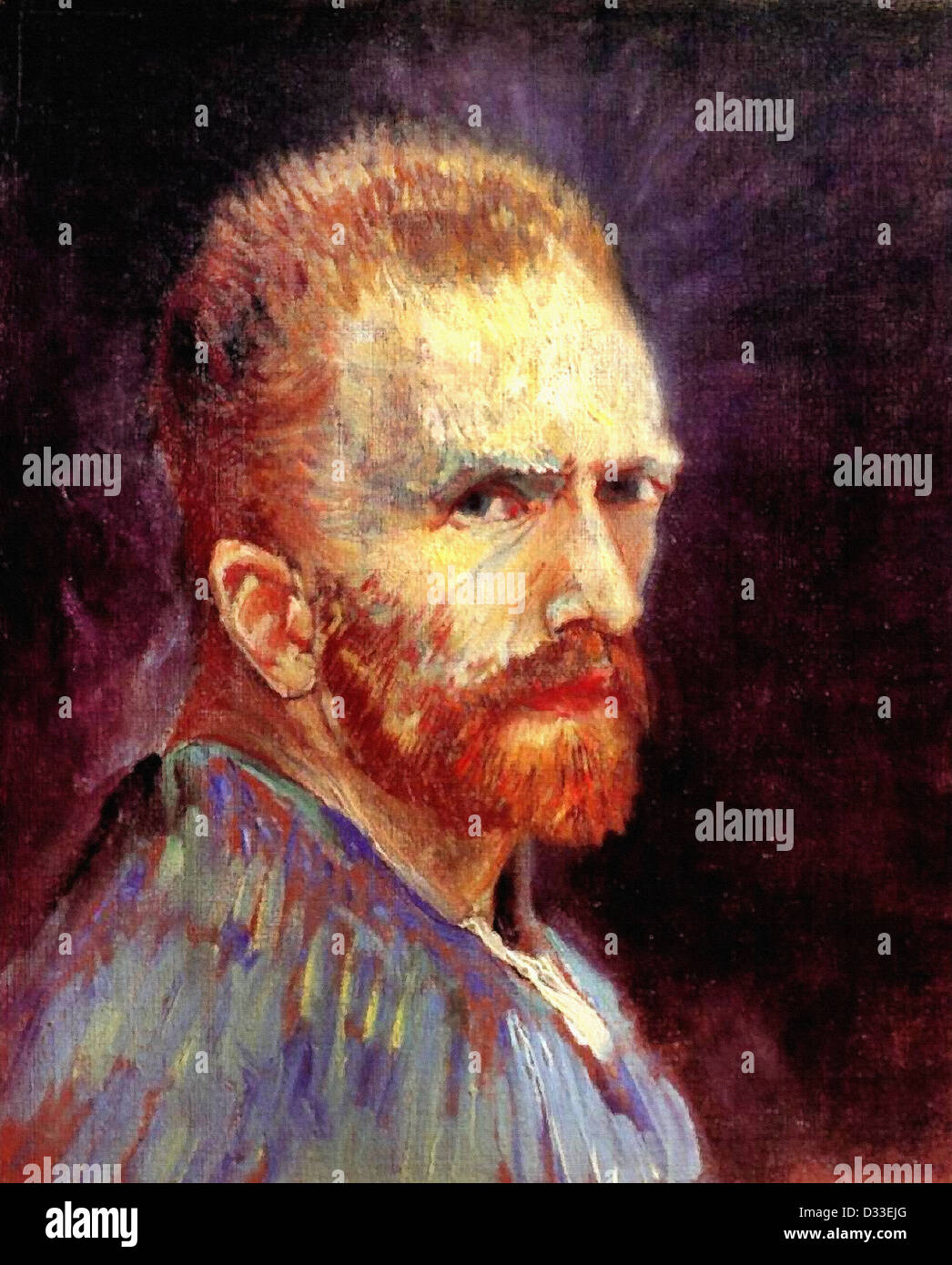 Vincent van Gogh: Self-Portrait. 1887. Oil on canvas. Wadsworth Atheneum, Hartford, CT, USA. Post-Impressionism. Stock Photo