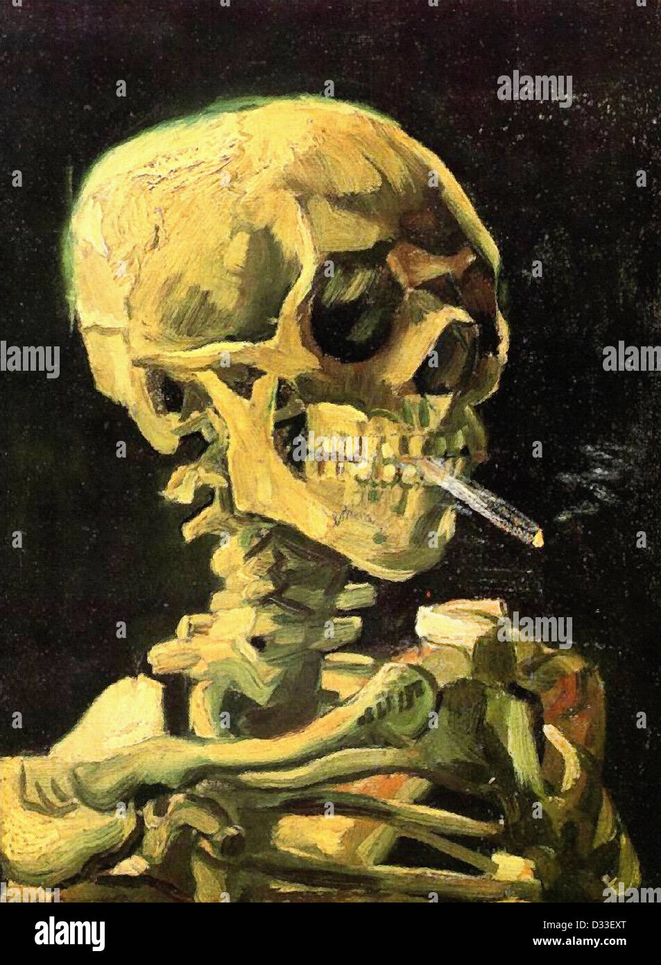 van gogh skull with cigarette meaning Vincent Van Gogh - Skull with Burning Cigarette 1885 Stock Photo
