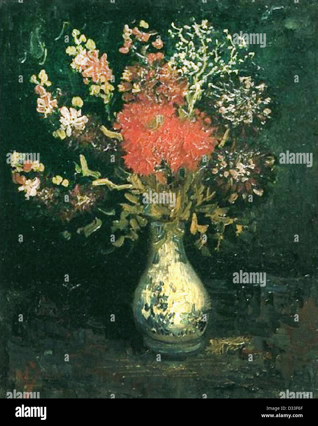 Vincent Van Gogh Vase With Flowers 1886 Oil On Canvas Private