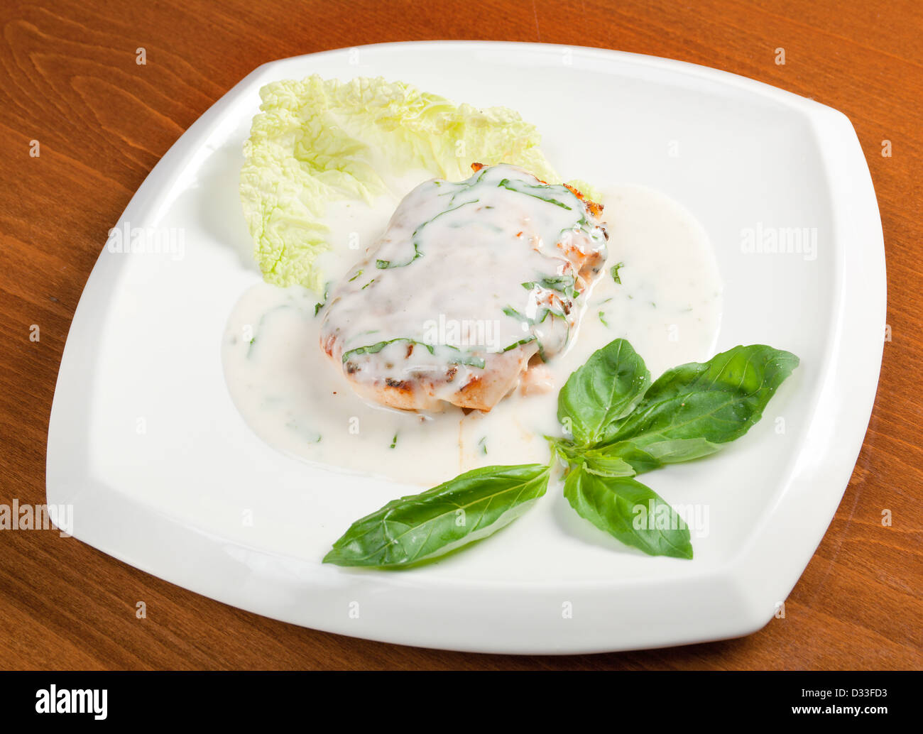 salmon in cream sauce Stock Photo - Alamy