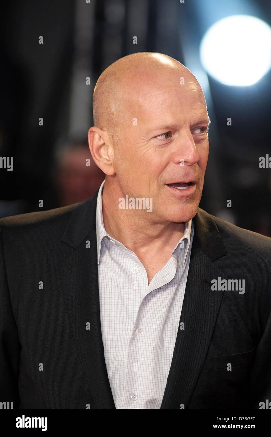 Bruce Willis, Actor attends the UK Premiere of A Good Day To Die Hard on 07/02/2013 at The Empire Leicester Square, London. Persons pictured: Bruce Willis. Picture by Julie Edwards Stock Photo