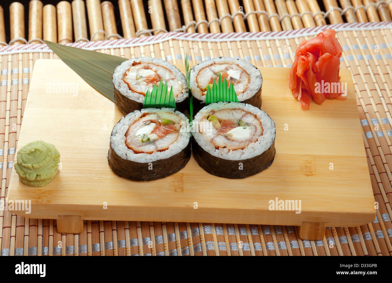 Japanese sushi . traditional japanese food Stock Photo