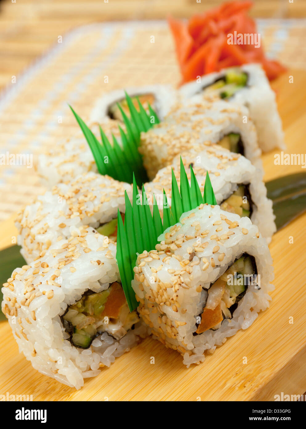 Japanese sushi . traditional japanese food Stock Photo