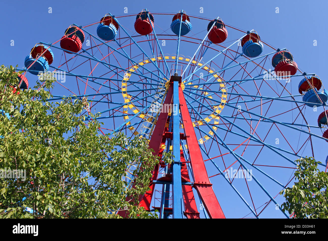 big wheel in an amusement park Stock Photo