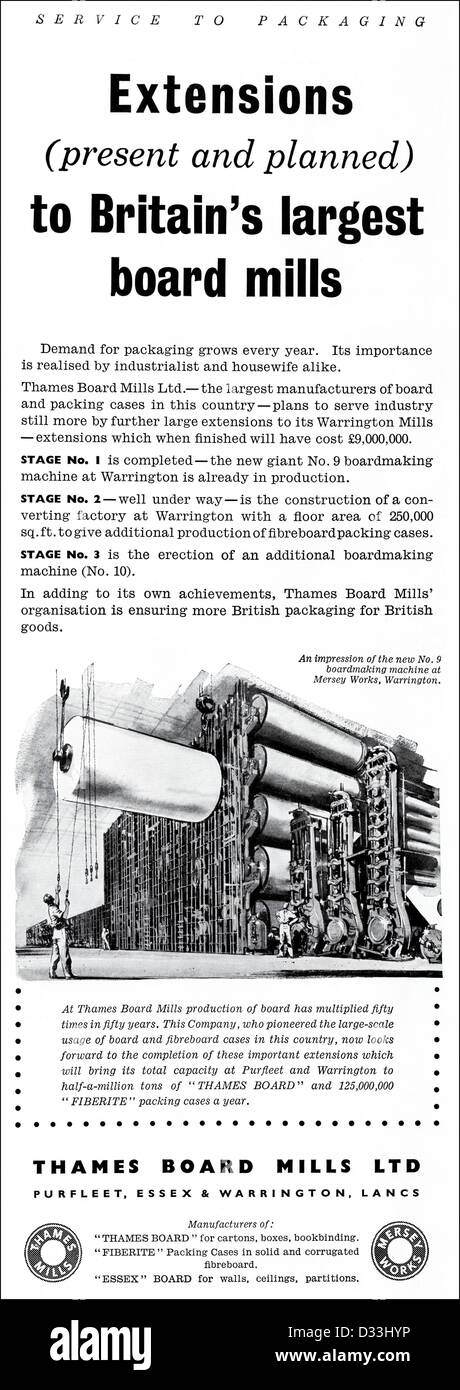 Original 1950s vintage print advertisement from English magazine ...
