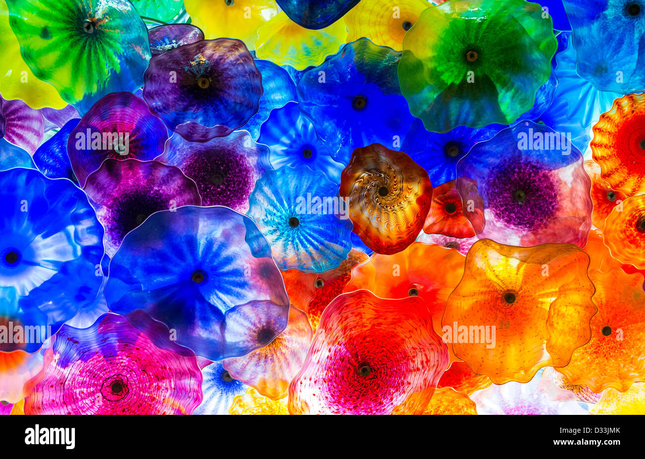 The Hand Blown Glass Flower Ceiling at the Bellagio Hotel in Las Vegas