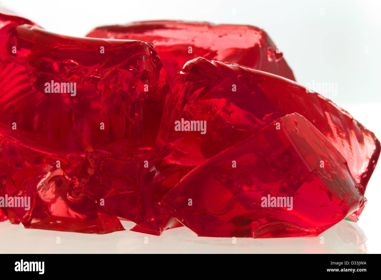 Close-up photo of chunk of red Jelly Stock Photo