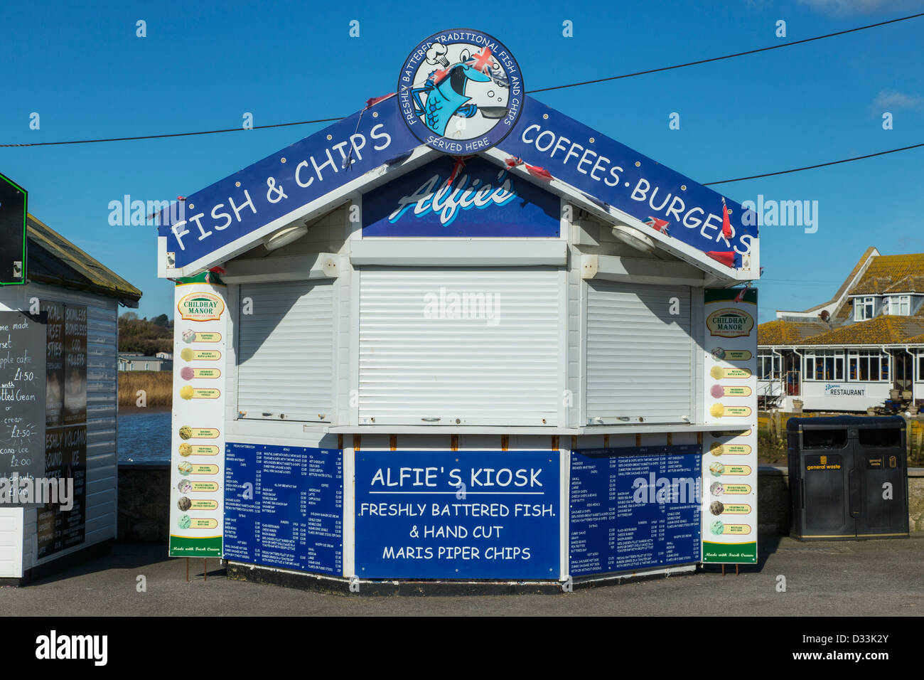 Fish and chips kiosk at west bay hires stock photography and images Alamy
