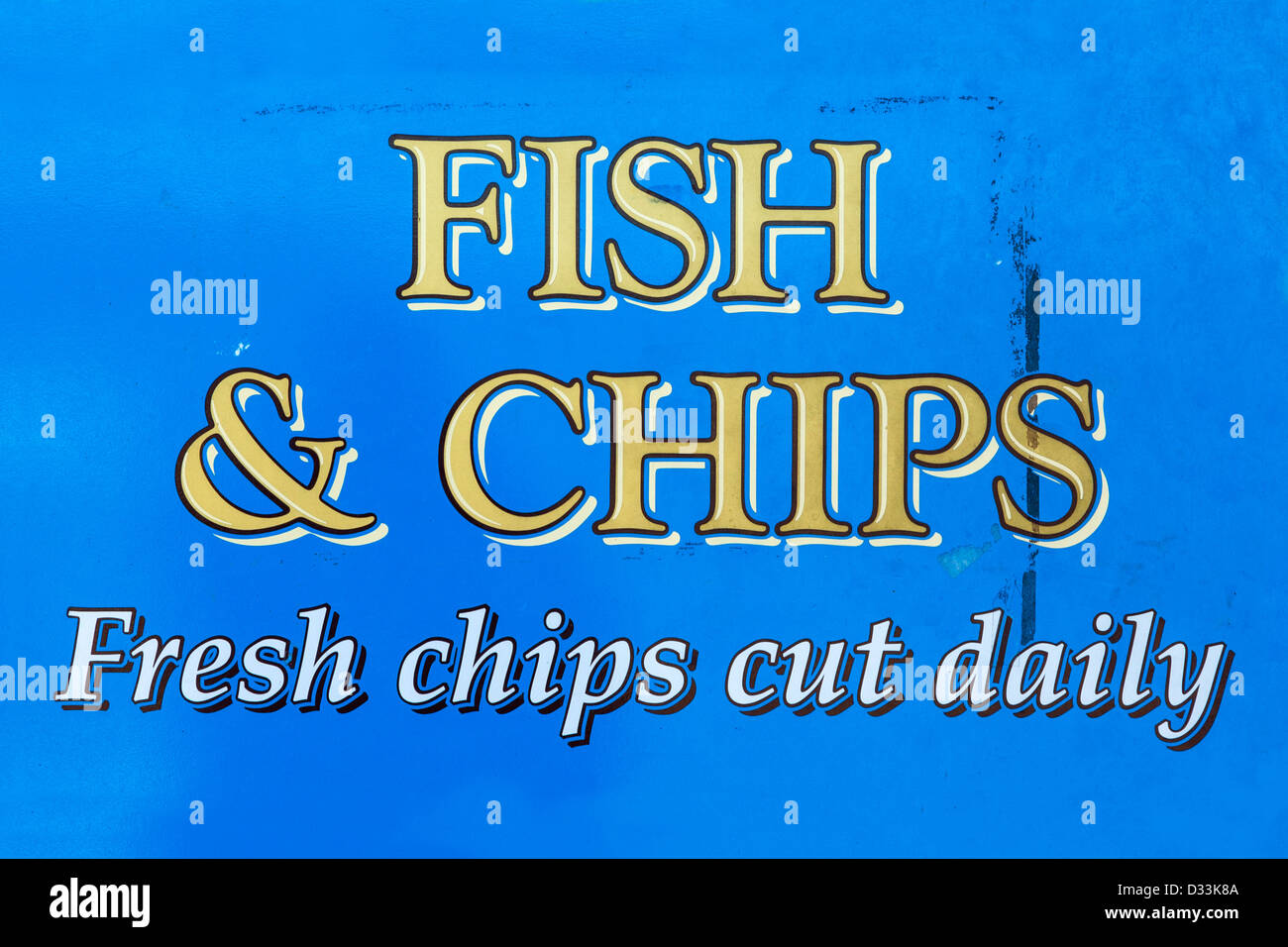 Fish and Chips Sign Stock Photo