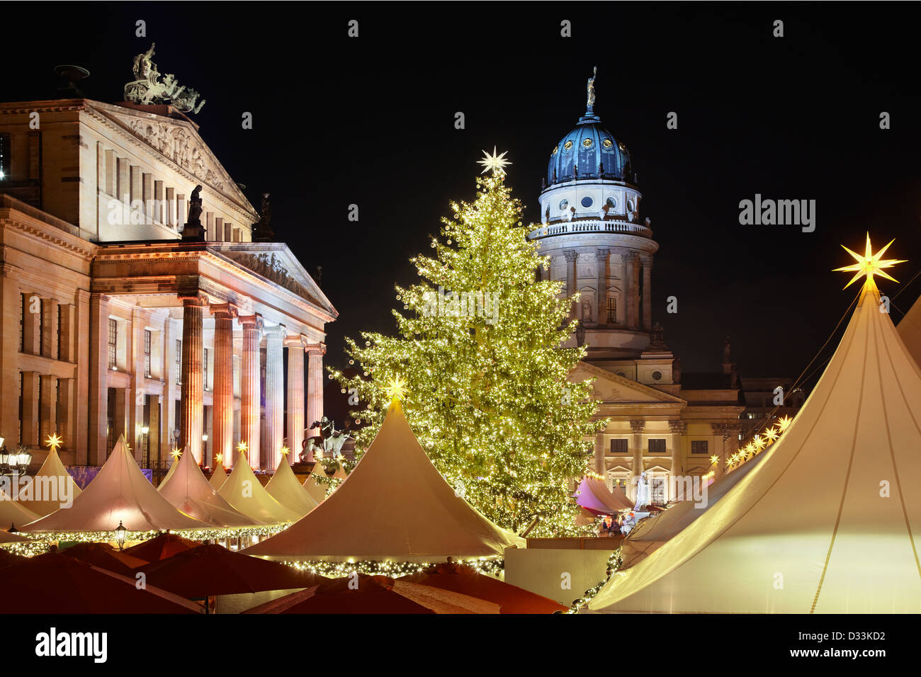 Christmas market in Gendarmenmarkt, Berlin Stock Photo