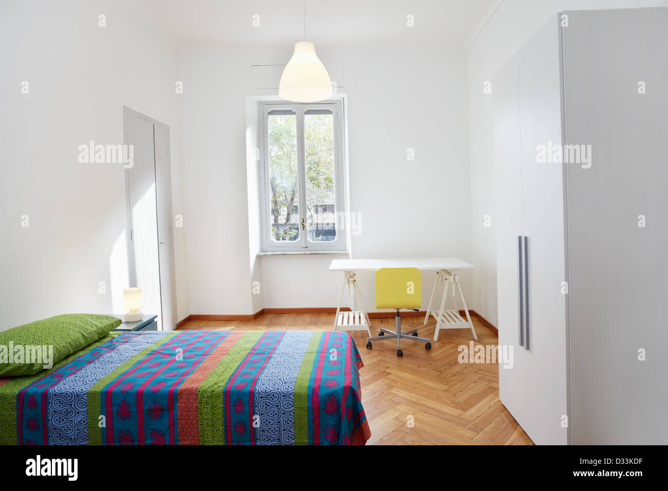 Bedroom in new modern apartment Stock Photo