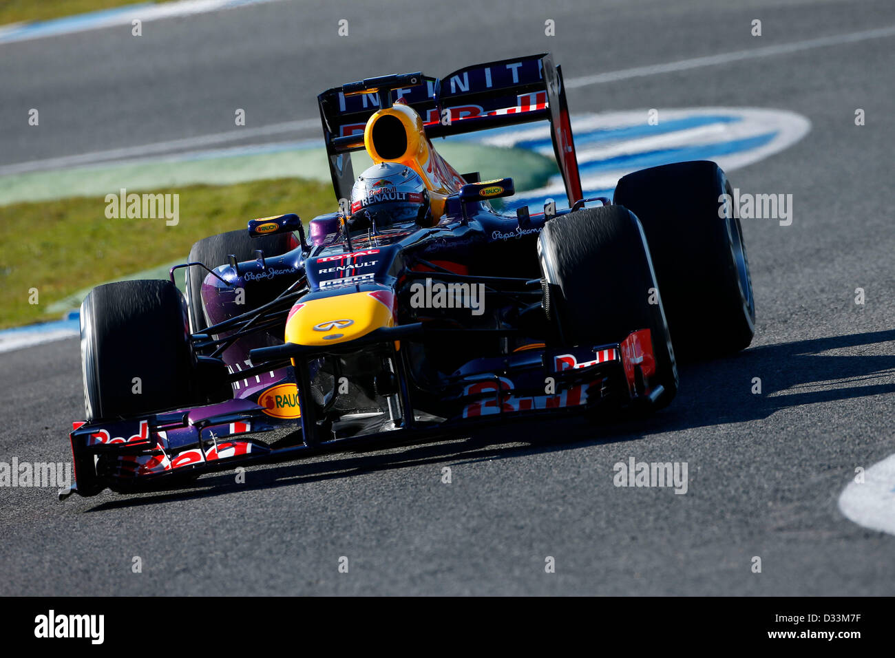 Motorsports: FIA Formula One World Championship 2013, F1 test Jerez, #1 Sebastian Vettel (GER, Red Bull Racing), Stock Photo