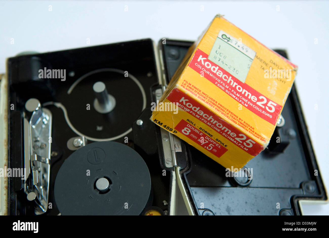 Old standard eight cine camera with unused reel of film Stock Photo - Alamy