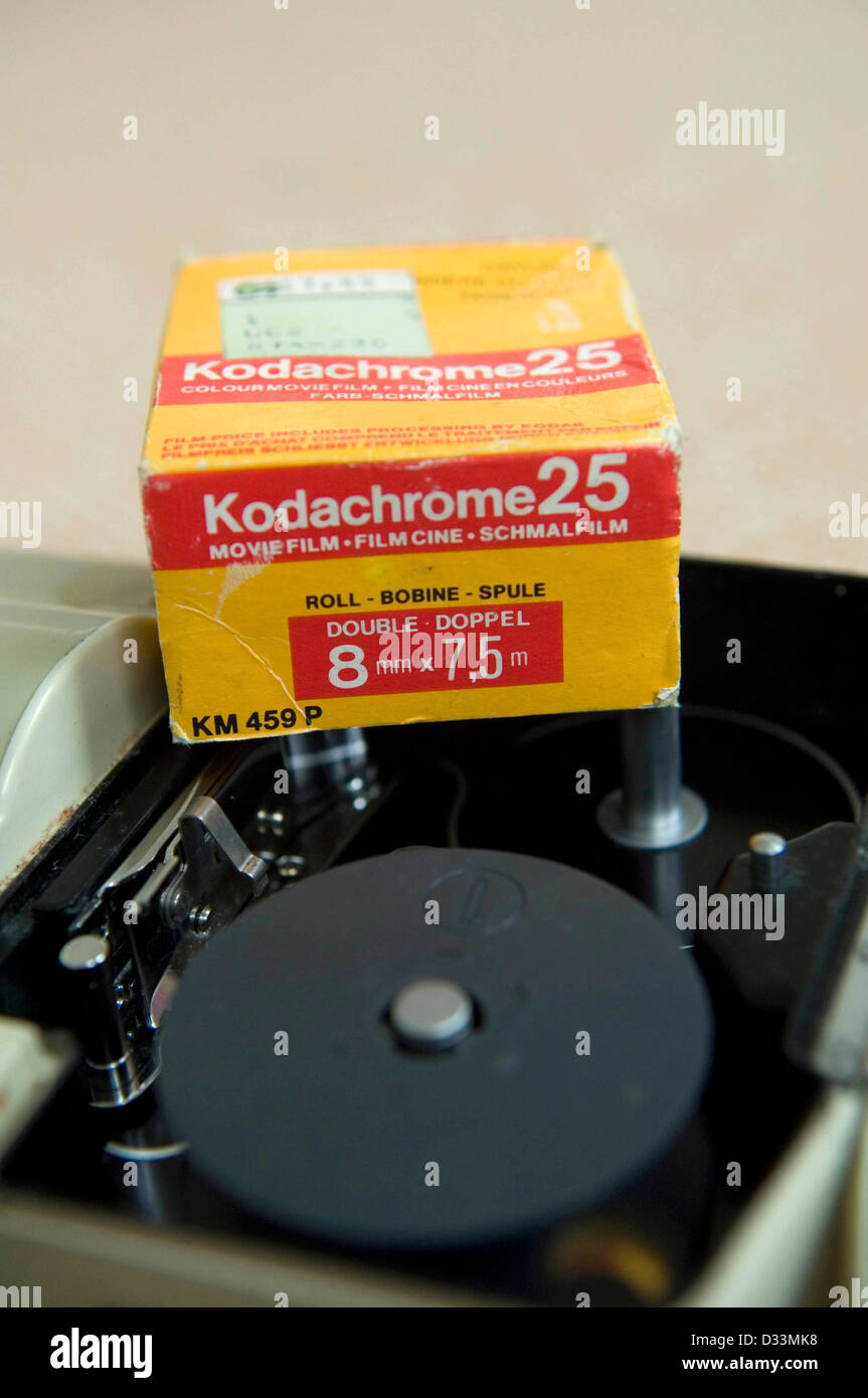 Old standard eight cine camera with unused reel of film Stock Photo - Alamy