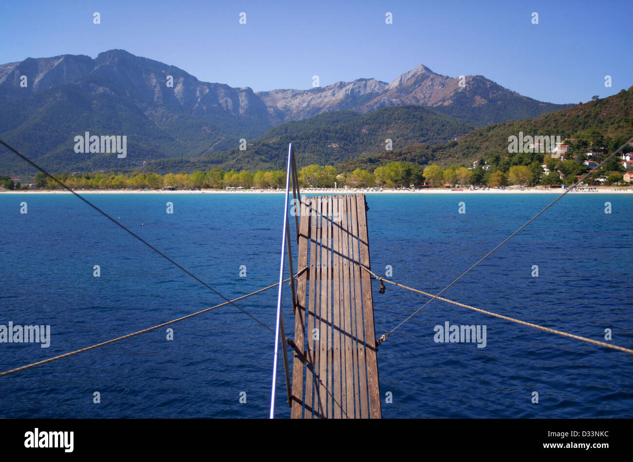 shore seen from a boat Stock Photo