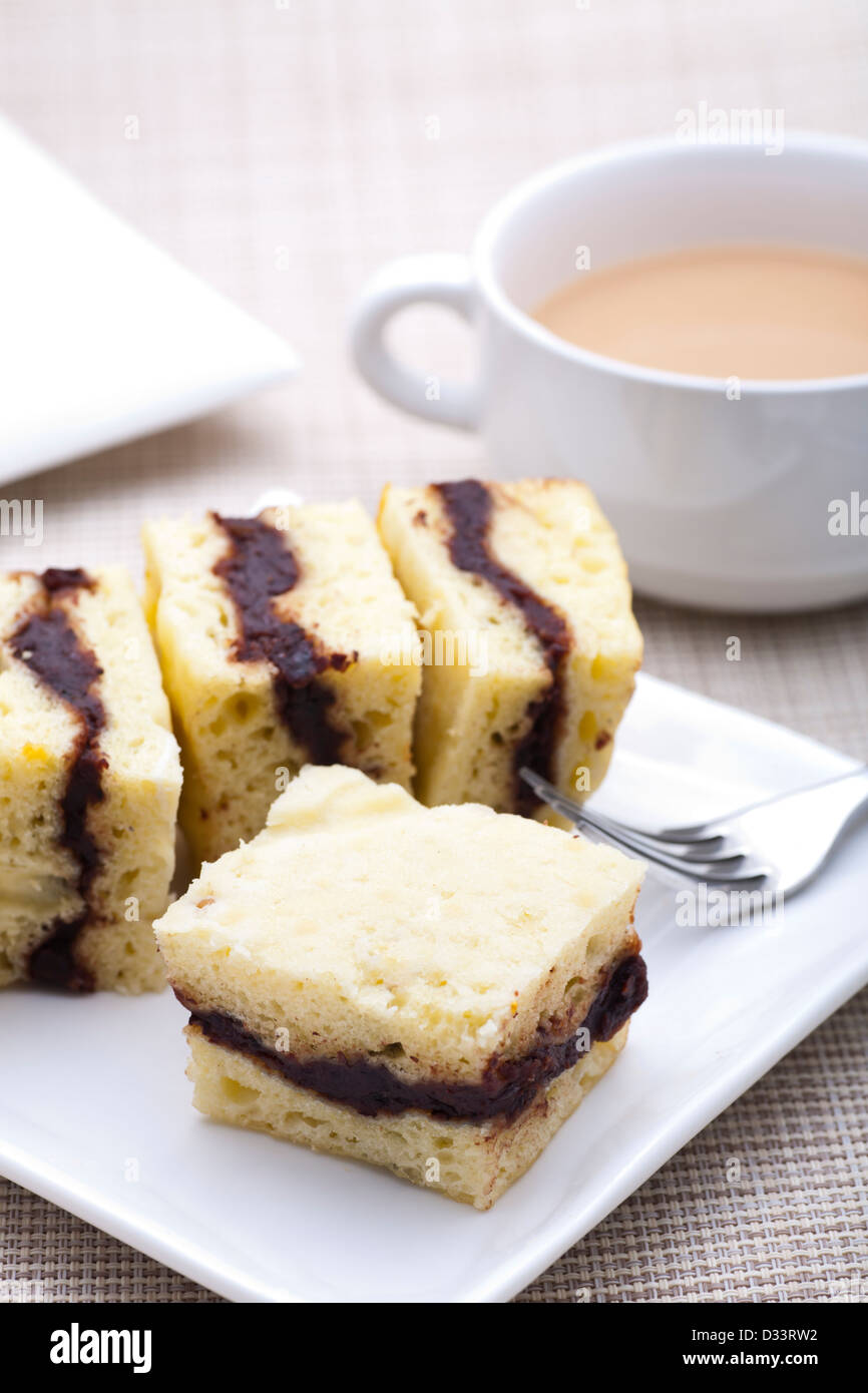 Breakfast - clos-up of homemade layer corn cake Stock Photo