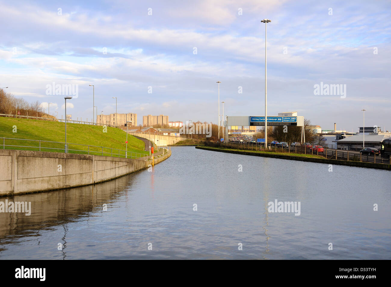 The Forth and Clyde canal in Glasgow, Scotland, UK Stock Photo