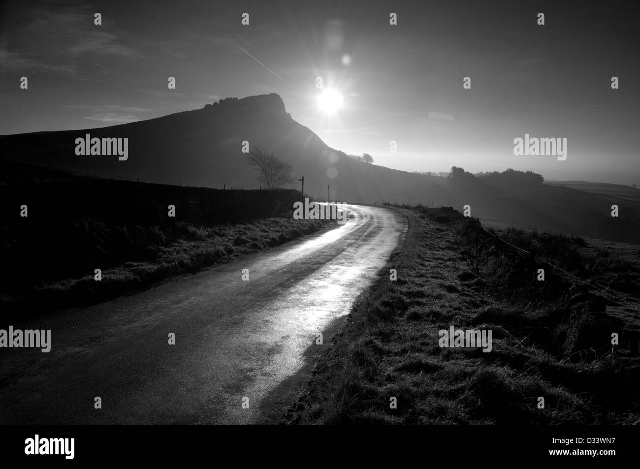 A road through the Roaches, near Leek in Staffordshire England UK Stock Photo