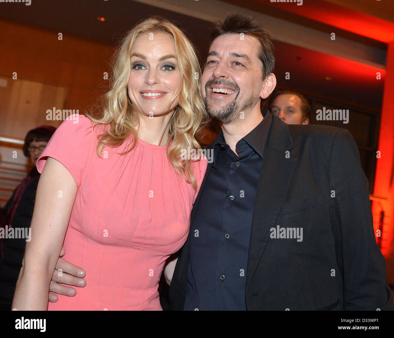 German actress Nina Hoss and her partner Alex Silva Jupiter attend the opening party after the premiere of the movie 'The Grandmaster' ('Yi dai zong shi') during the 63rd annual Berlin International Film Festival, in Berlin, Germany, 07 February 2013. The movie has been selected as the opening film for the Berlinale and is running in the offical section out of competition. Photo: Britta Pedersen/dpa Stock Photo