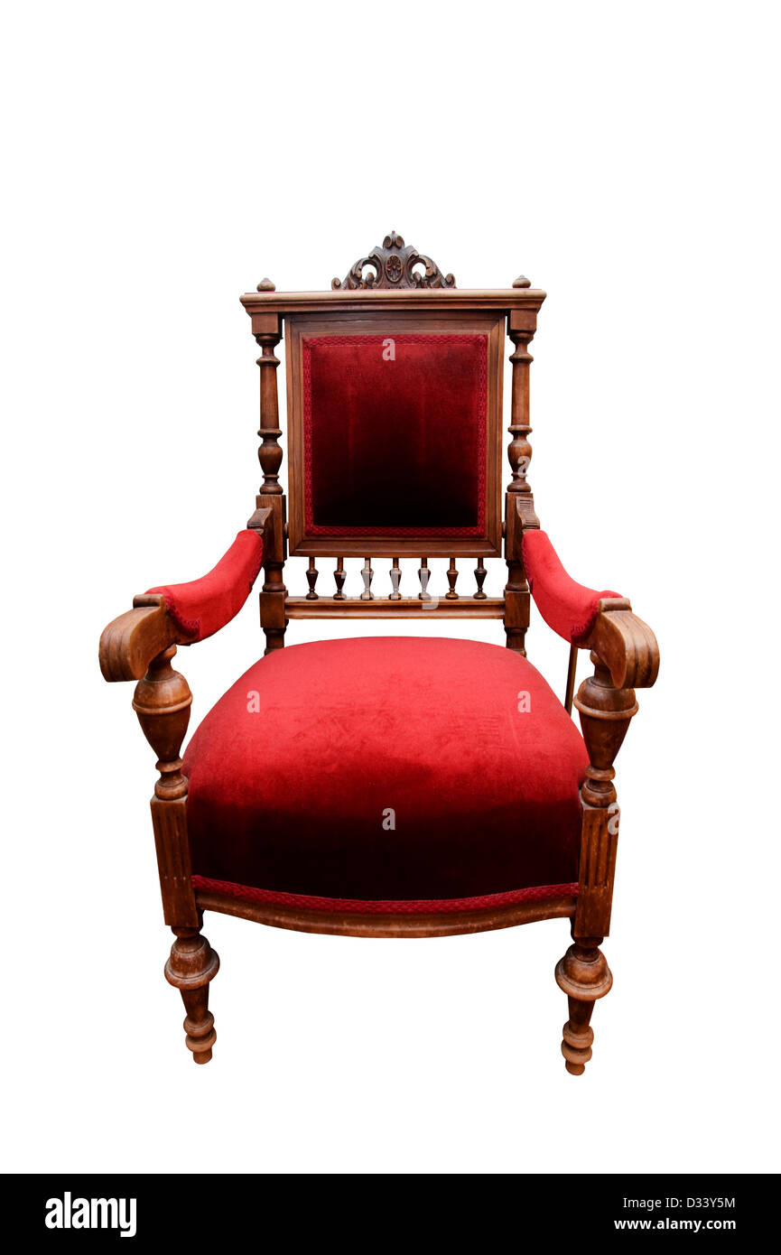 red antique Baroque armchair Stock Photo