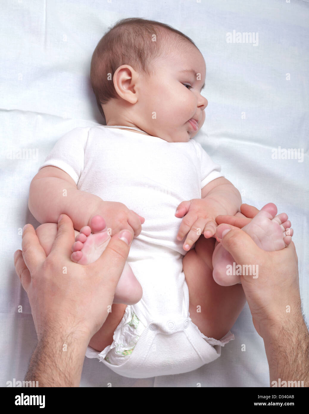 Exercises with child for prevention of hip dysplasia Stock Photo Alamy