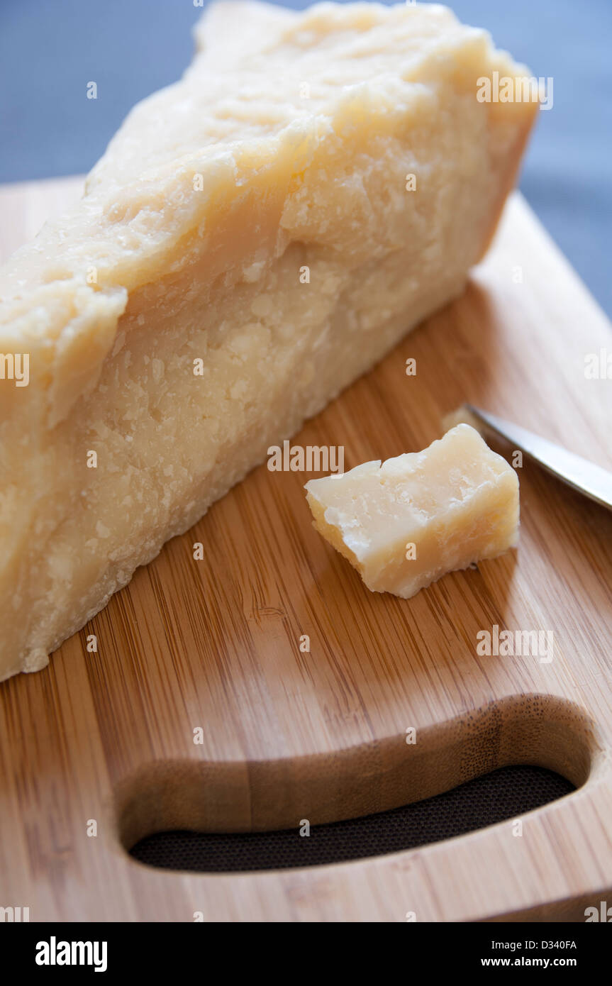 Close-up view of Italian Parmesan Cheese Stock Photo