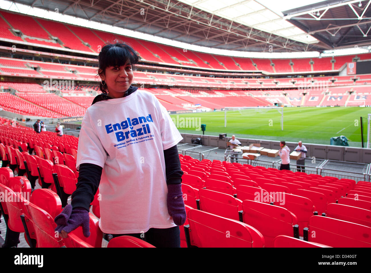 Wembley volunteers for England v Brazil football game, Wembley Stadium