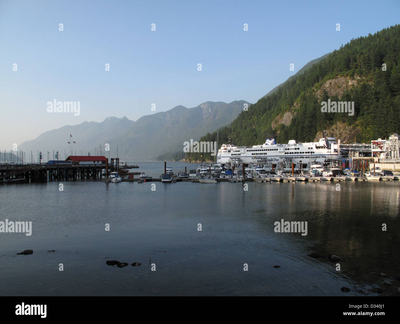 Ferry dock in British Columbia. Stock Photo