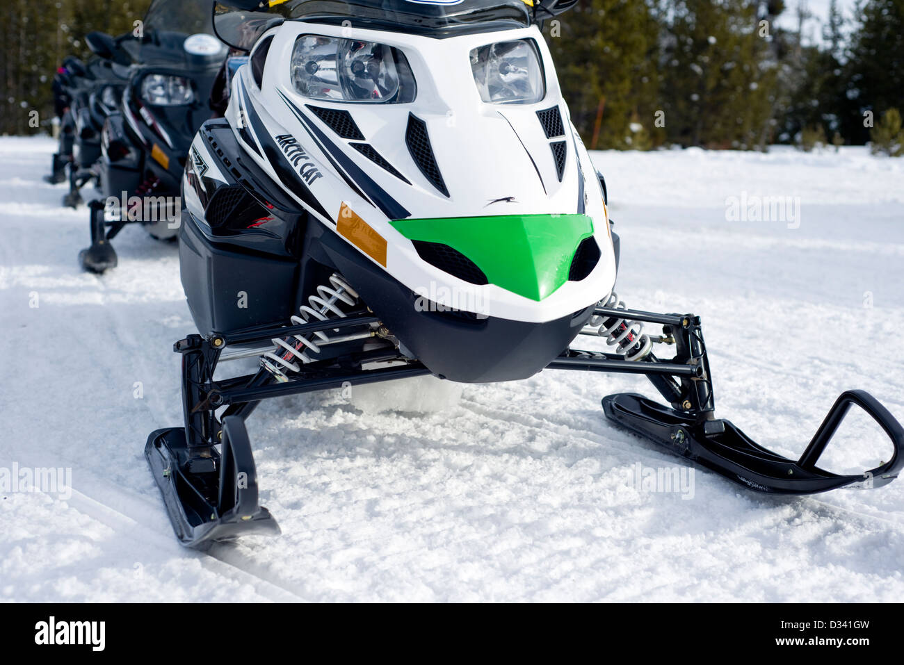 Snowmobiles in Yellowstone National Park, United States Stock Photo Alamy